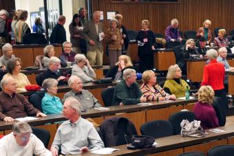 UT OLLI at Austin members attending a lecture in the TCC auditorium